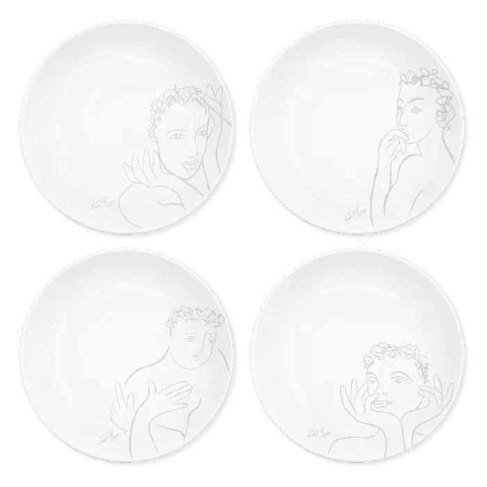 Sketchbook Grey CEREAL / SOUP BOWL SET OF 4