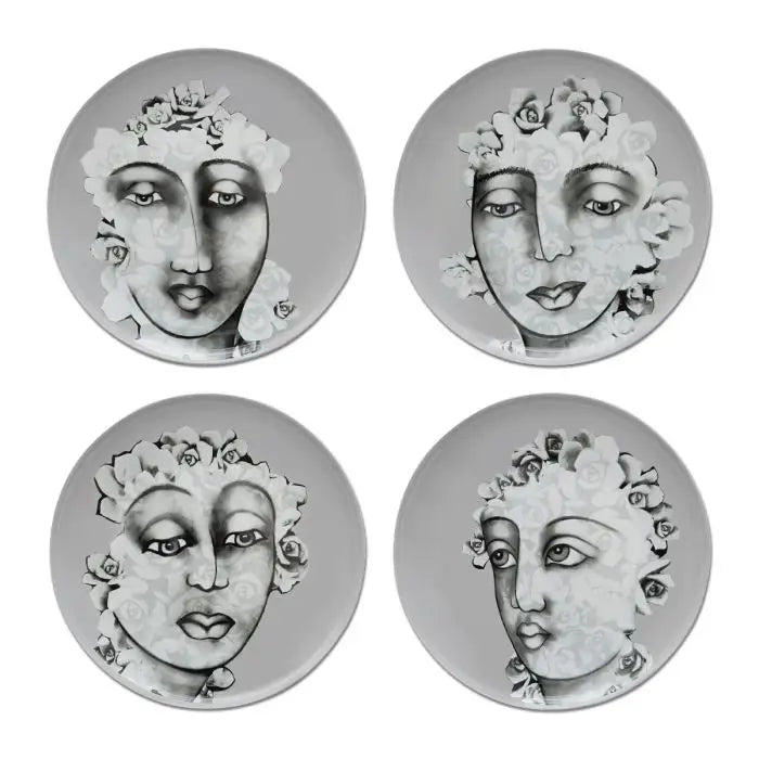 Succulent Faces DINNER PLATE SET OF 4