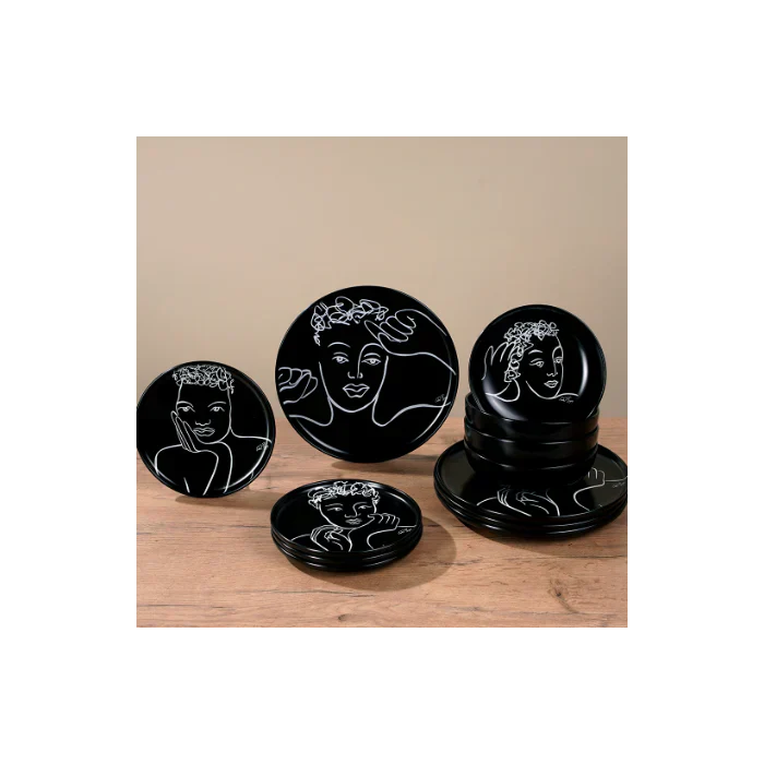 Sketchbook Black DINNERWARE 12pc SET